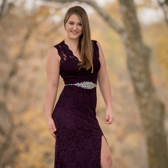 Lace Prom Dress - Picture 2 of 3